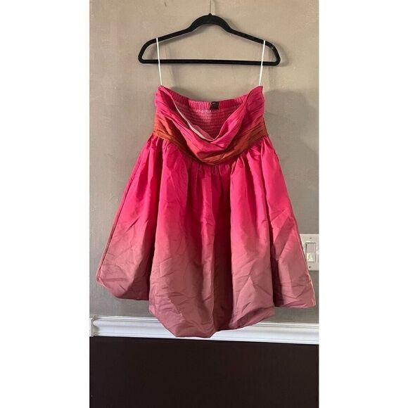 Anthropologie Vineet Bahl Strapless Ombre Mini Dress Plus Size 14 NEW - Picture 5 of 6